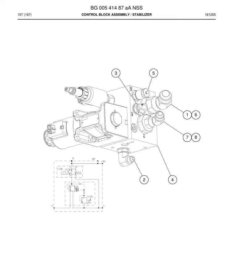 BG00541487a BG 005 414 87a Control Block Assembly - Sandvik Technical Drawing