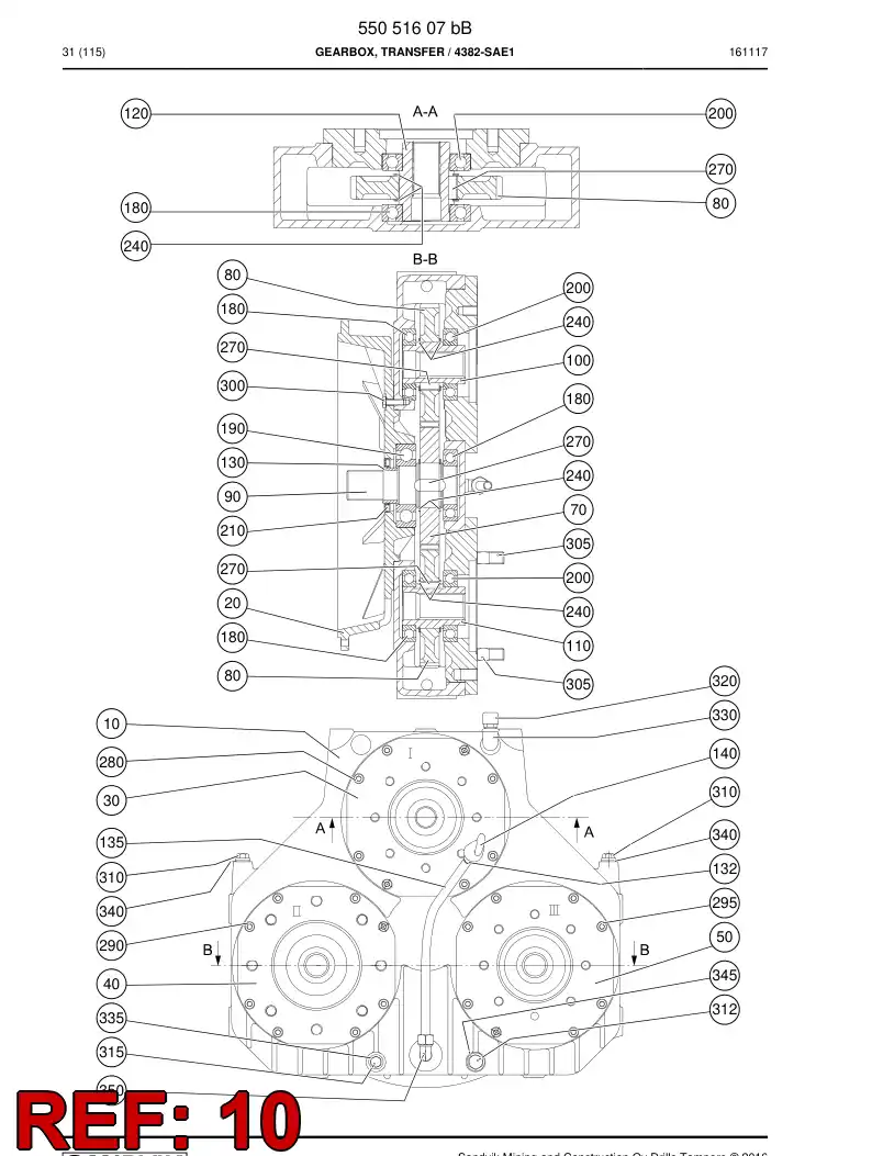 BG00542309a BG 005 423 09a Housing - Sandvik Technical Drawing