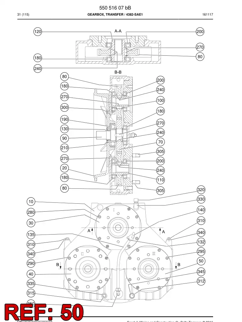 BG00542344a BG 005 423 44a Flange - Sandvik Technical Drawing