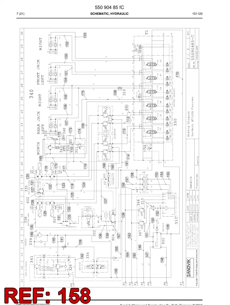 BG00542373a BG 005 423 73a Hose Assembly, Hydraulic - Sandvik Technical Drawing