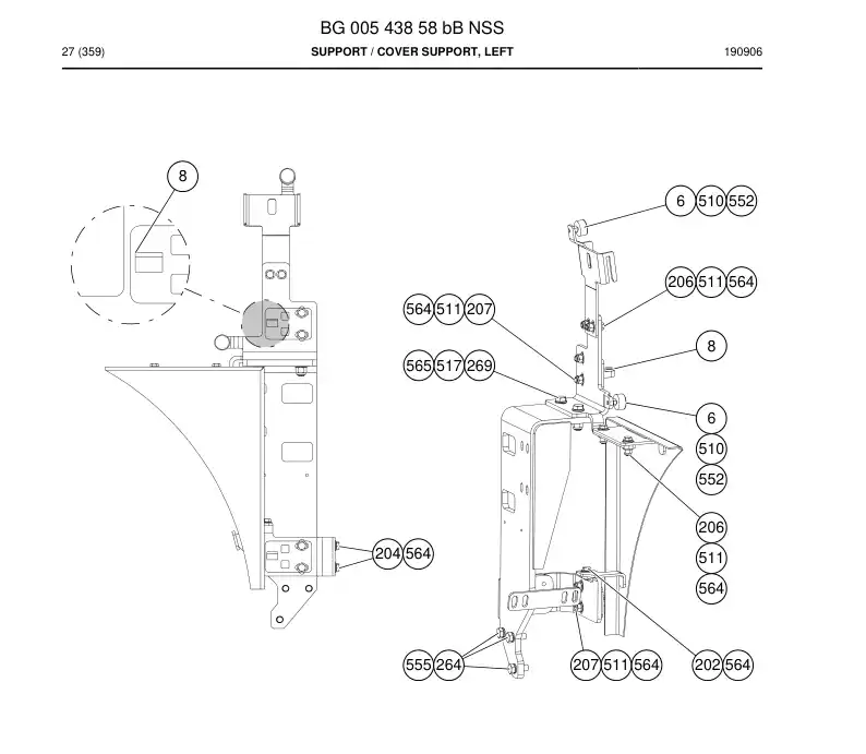 BG00543858b BG 005 438 58b Support - Sandvik Technical Drawing
