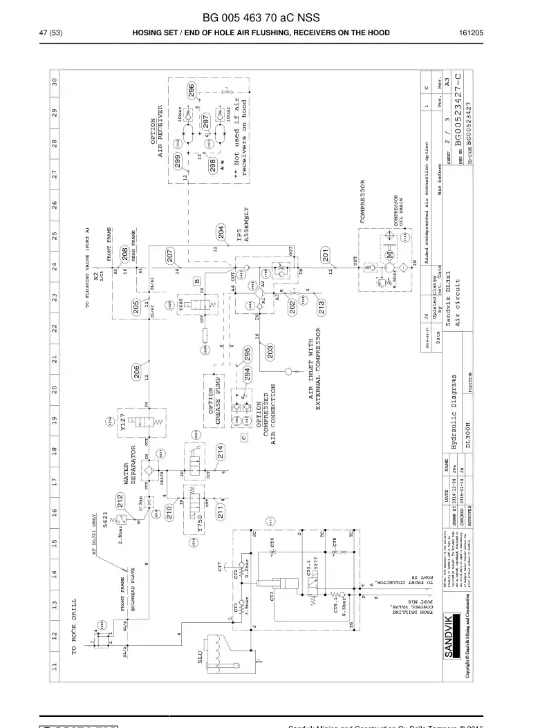 BG00546370a BG 005 463 70a Hosing Set - Sandvik Technical Drawing
