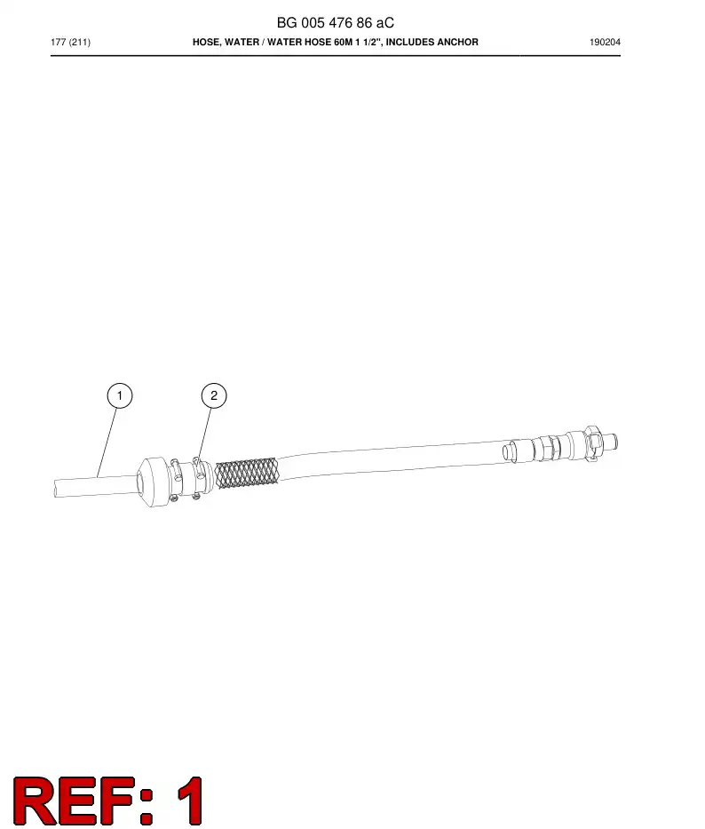 BG00547681a BG 005 476 81a HOSE SET - Sandvik Technical Drawing