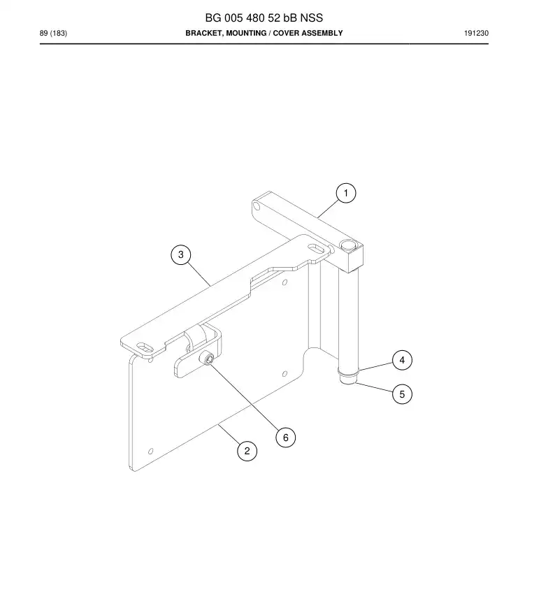 BG00548052a BG 005 480 52a Bracket, Mounting - Sandvik Technical Drawing