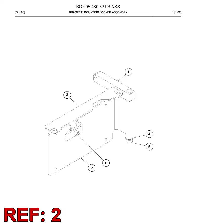 BG00548053b BG 005 480 53b Bracket - Sandvik Technical Drawing