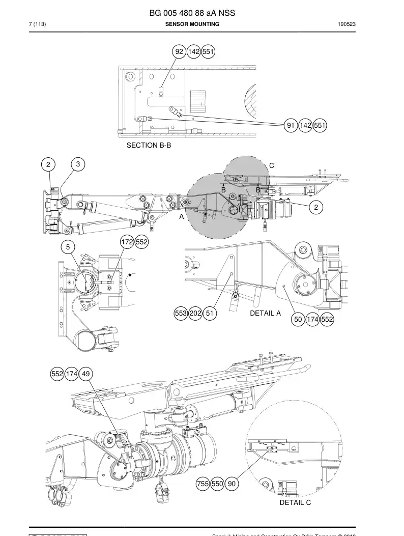 BG00548088a BG 005 480 88a Sensor mounting - Sandvik Technical Drawing