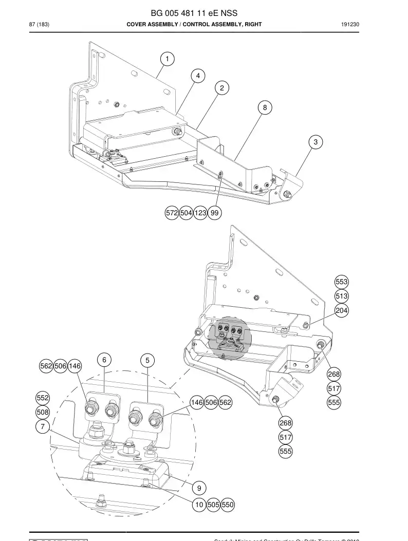 BG00548111c BG 005 481 11c Cover Assembly - Sandvik Technical Drawing
