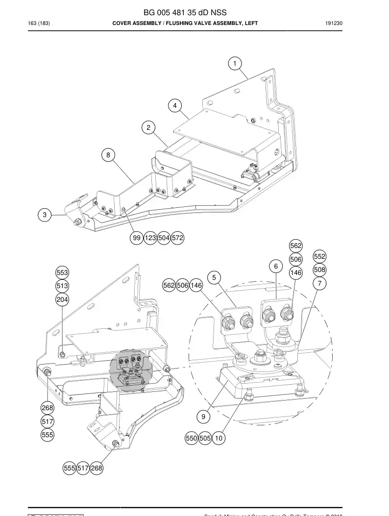 BG00548135d BG 005 481 35d Cover Assembly - Sandvik Technical Drawing