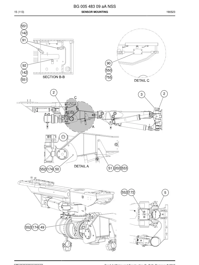 BG00548309a BG 005 483 09a Sensor mounting - Sandvik Technical Drawing