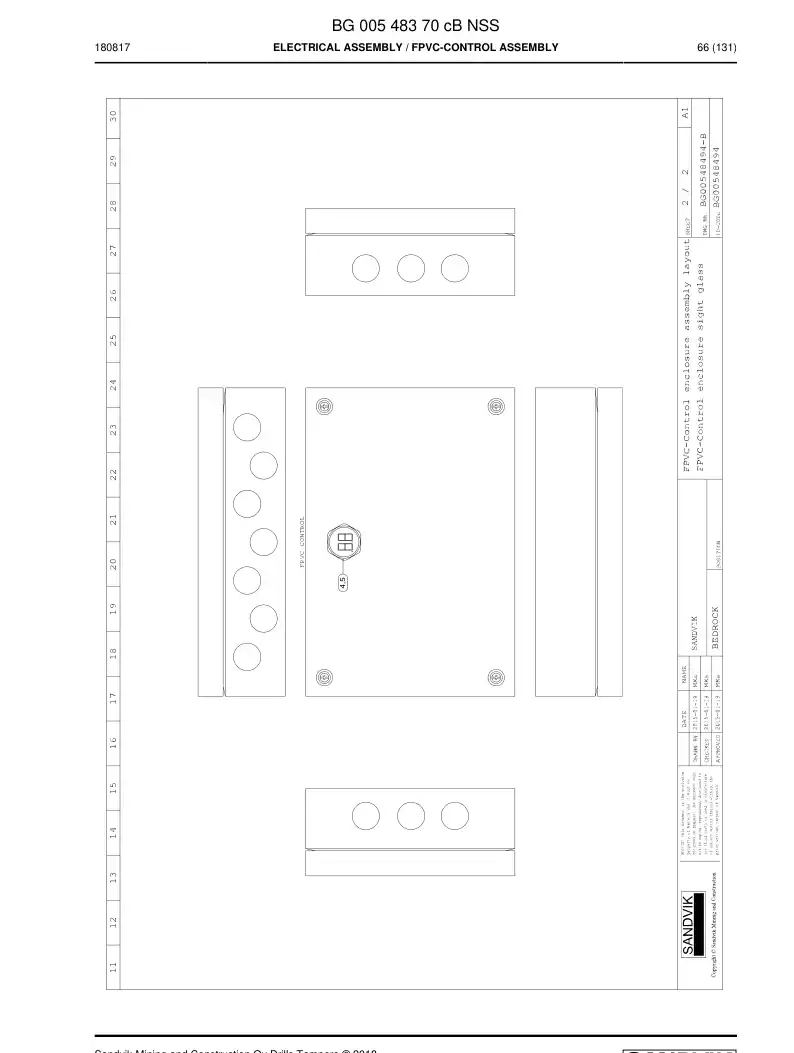 BG00548370c BG 005 483 70c Electrical Assembly - Sandvik Technical Drawing