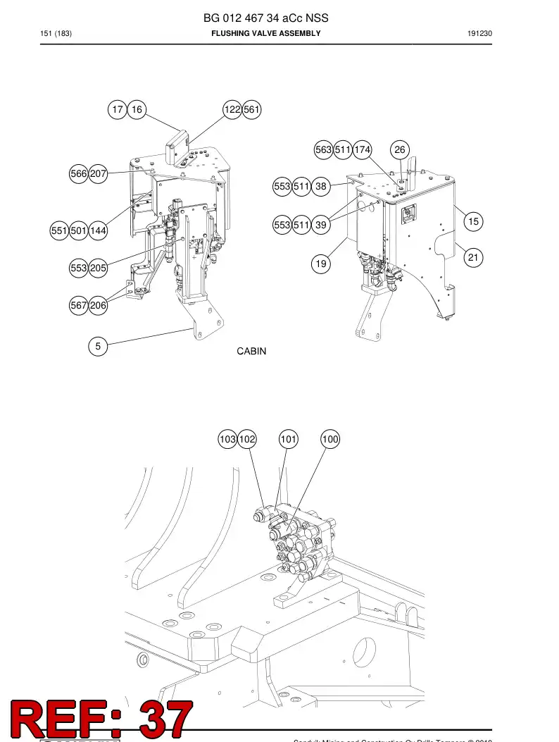 BG00549544a BG 005 495 44a Rubber - Sandvik Technical Drawing