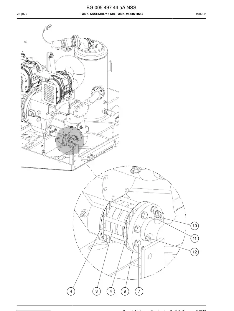 BG00549744a BG 005 497 44a Tank Assembly - Sandvik Technical Drawing