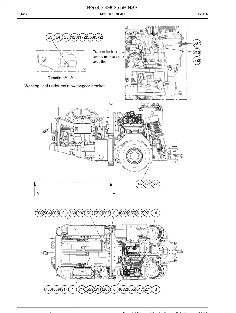 BG00549925b BG 005 499 25b Module, Rear - Sandvik Technical Drawing