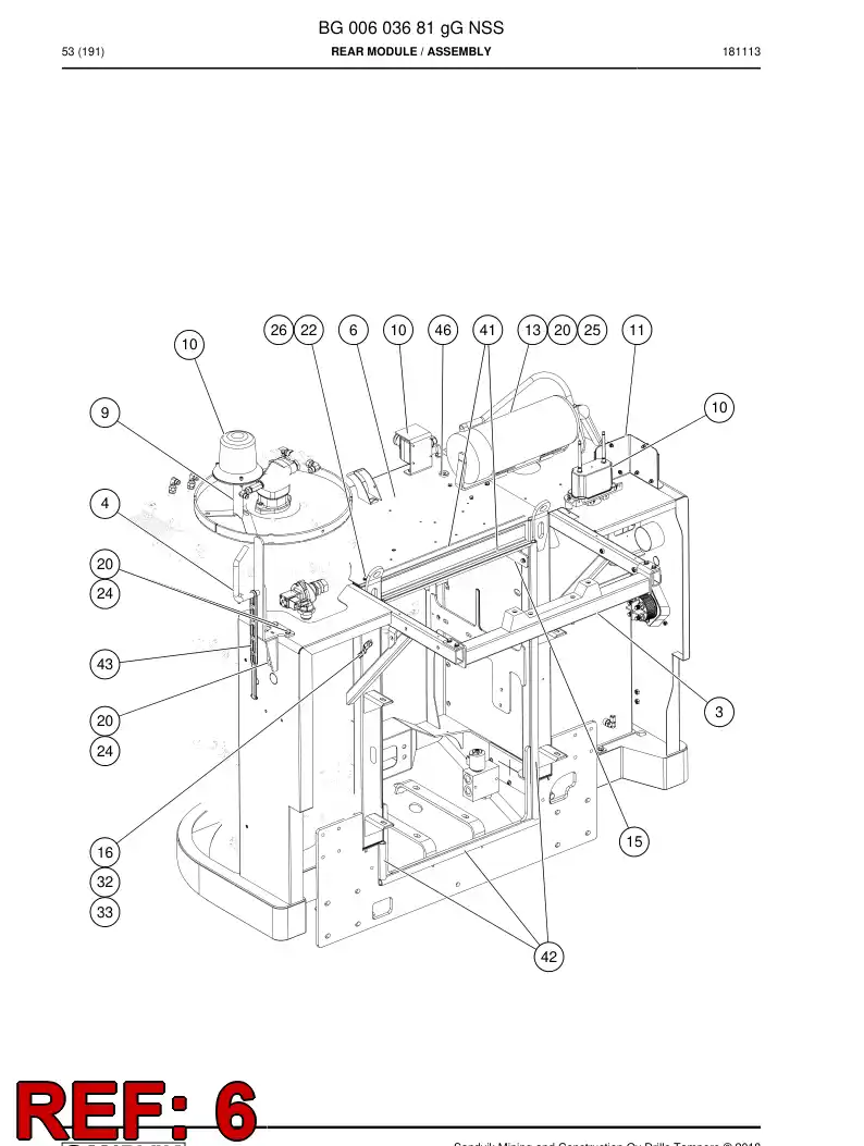 BG00550303c BG 005 503 03c Roof - Sandvik Technical Drawing
