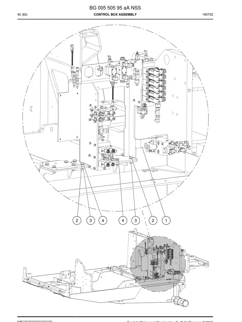 BG00550595a BG 005 505 95a Control Box Assembly - Sandvik Technical Drawing