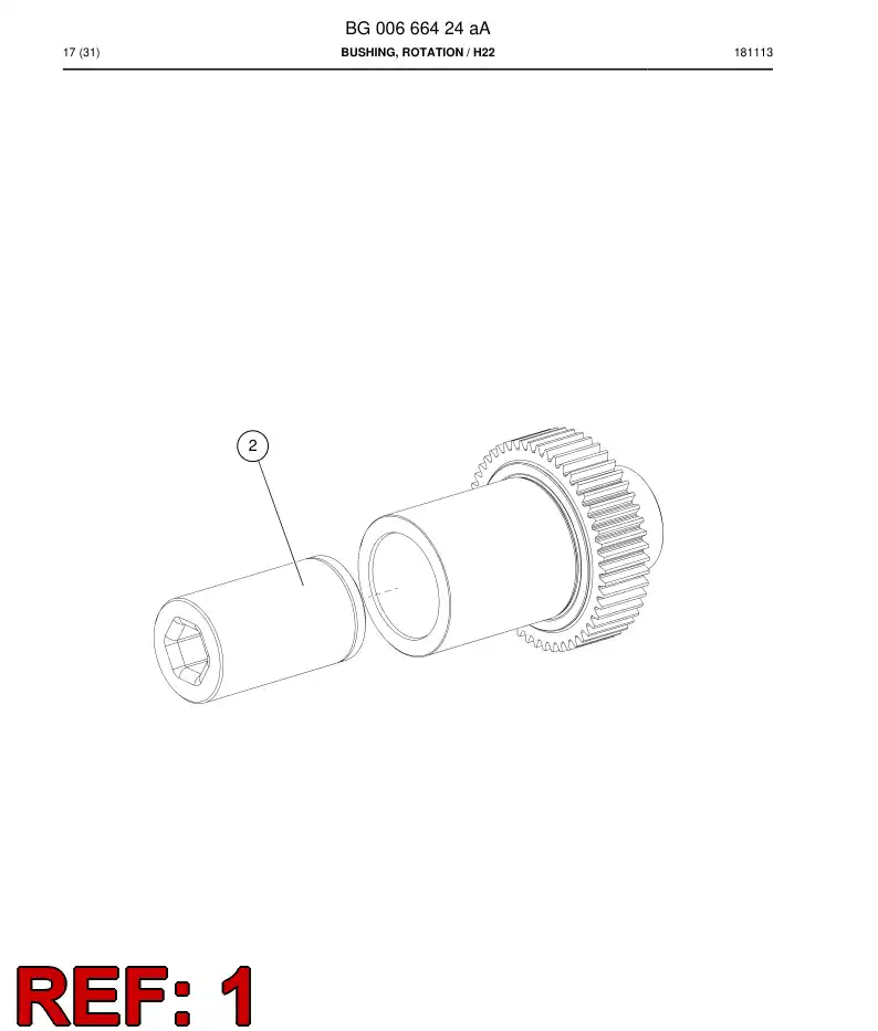 BG00551114e BG 005 511 14e Bushing, Rotation - Sandvik Technical Drawing