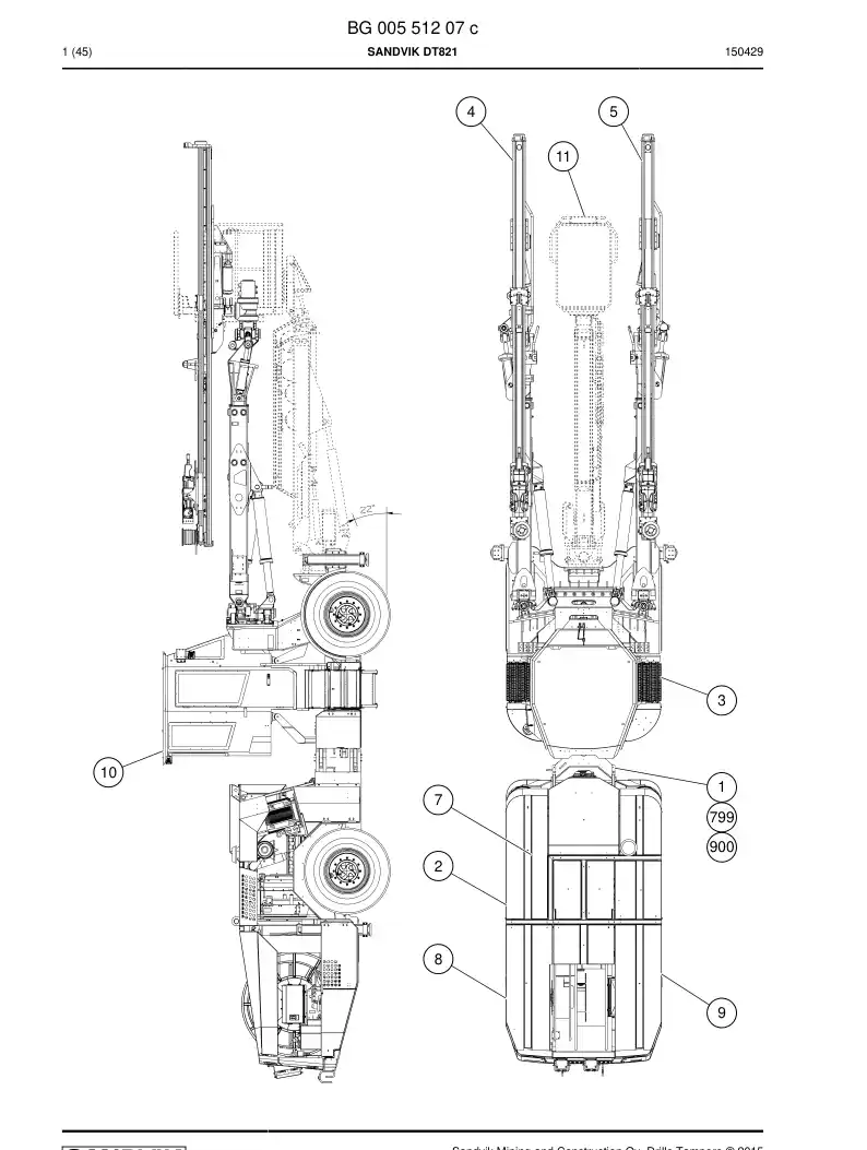 BG00551207c BG 005 512 07c Sandvik DT821 - Sandvik Technical Drawing