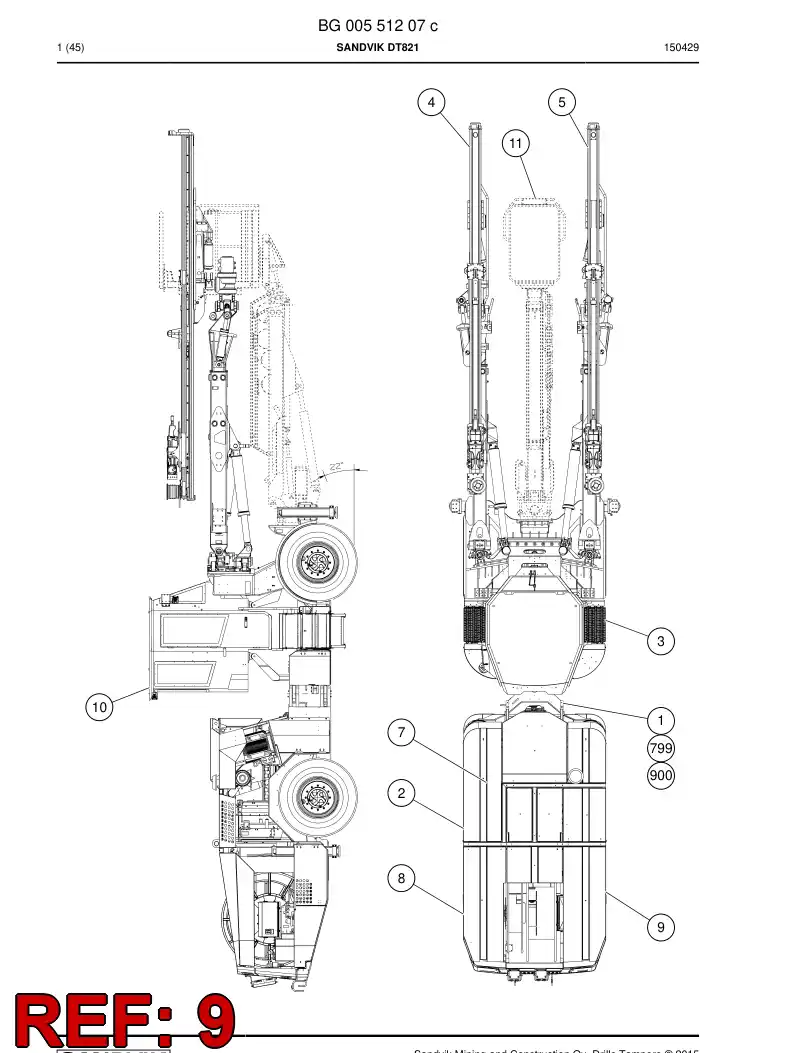 BG00551253b BG 005 512 53b Module, Cabin - Sandvik Technical Drawing