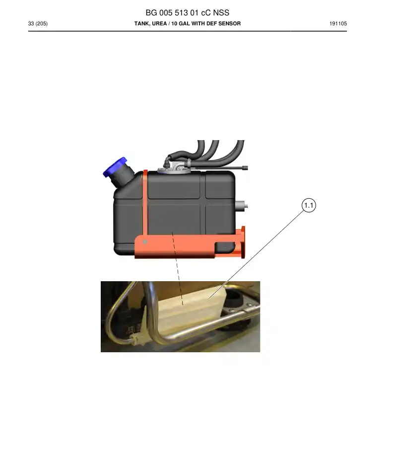 BG00551301c BG 005 513 01c Tank, Urea - Sandvik Technical Drawing