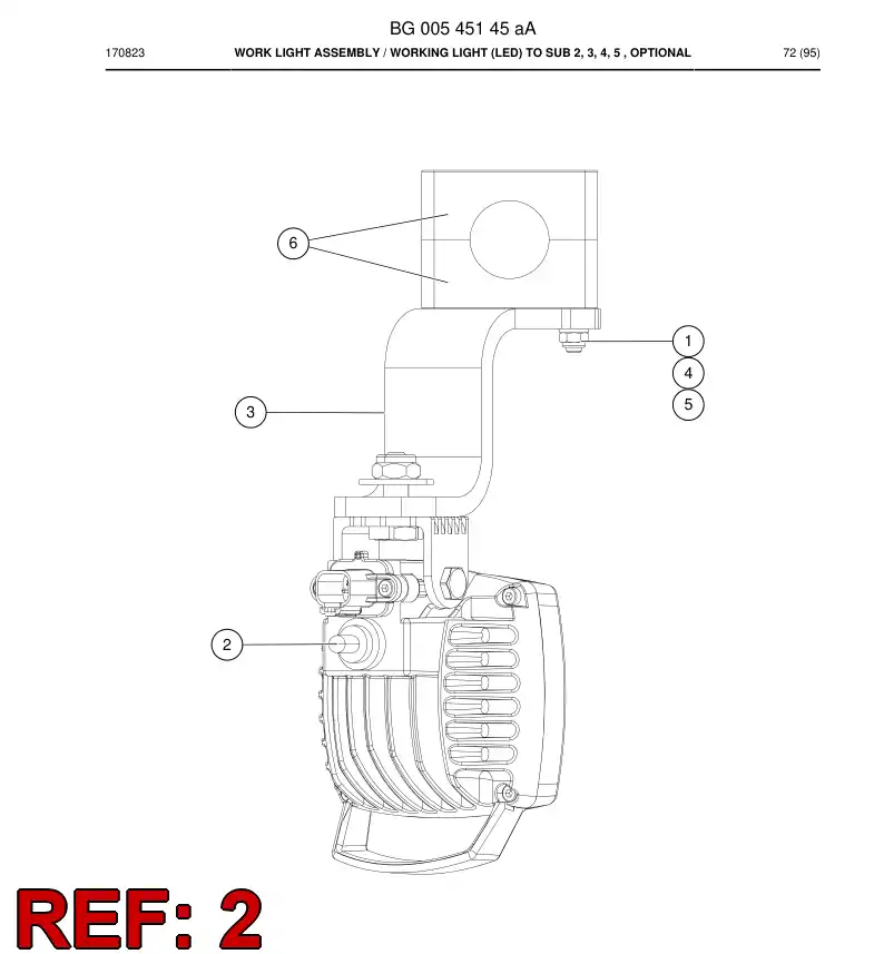 BG00551390a BG 005 513 90a Light, Led - Sandvik Technical Drawing