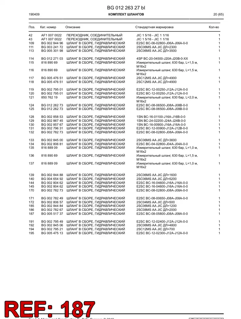 BG00551737a BG 005 517 37a Hose Assembly, Hydraulic - Sandvik Technical Drawing