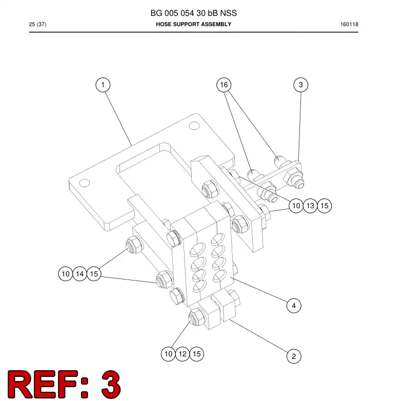 BG00553149a BG 005 531 49a Support, Mounting - Sandvik Technical Drawing
