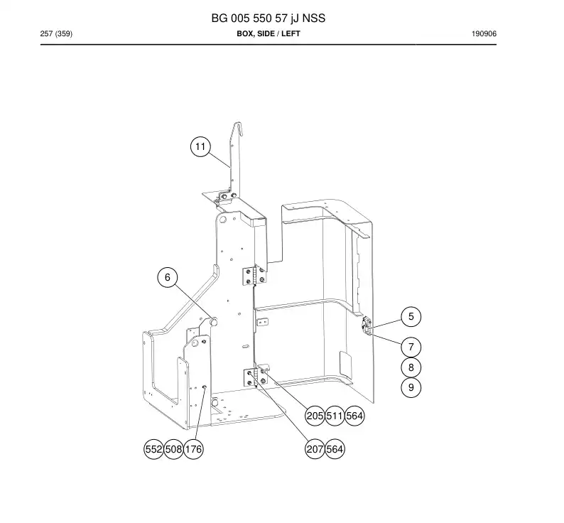 BG00555057j BG 005 550 57j Box, Side - Sandvik Technical Drawing