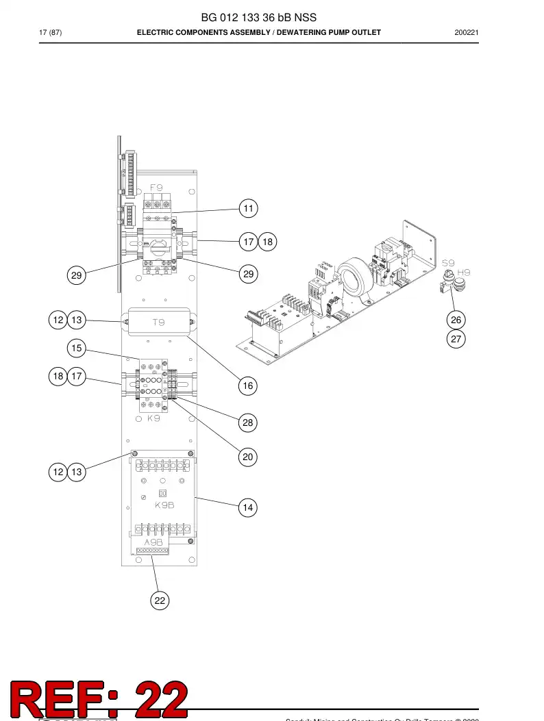 BG00555147a BG 005 551 47a Relay Module - Sandvik Technical Drawing