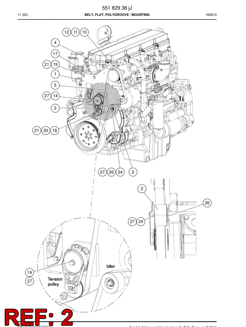 BG00556176a BG 005 561 76a Idler Roller - Sandvik Technical Drawing