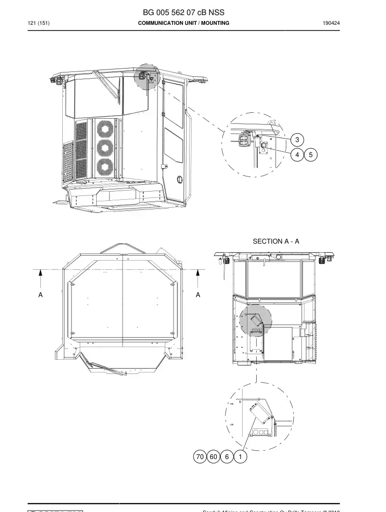 BG00556207c BG 005 562 07c Communication Unit - Sandvik Technical Drawing
