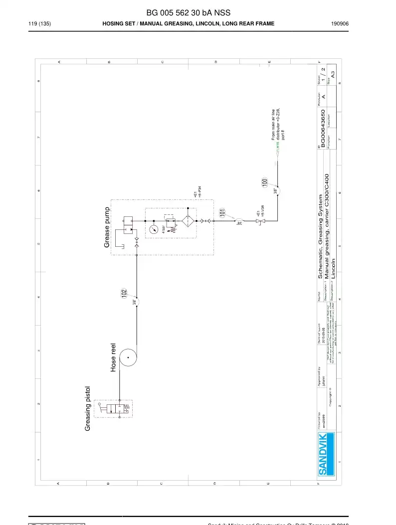 BG00556230b BG 005 562 30b Hosing Set - Sandvik Technical Drawing