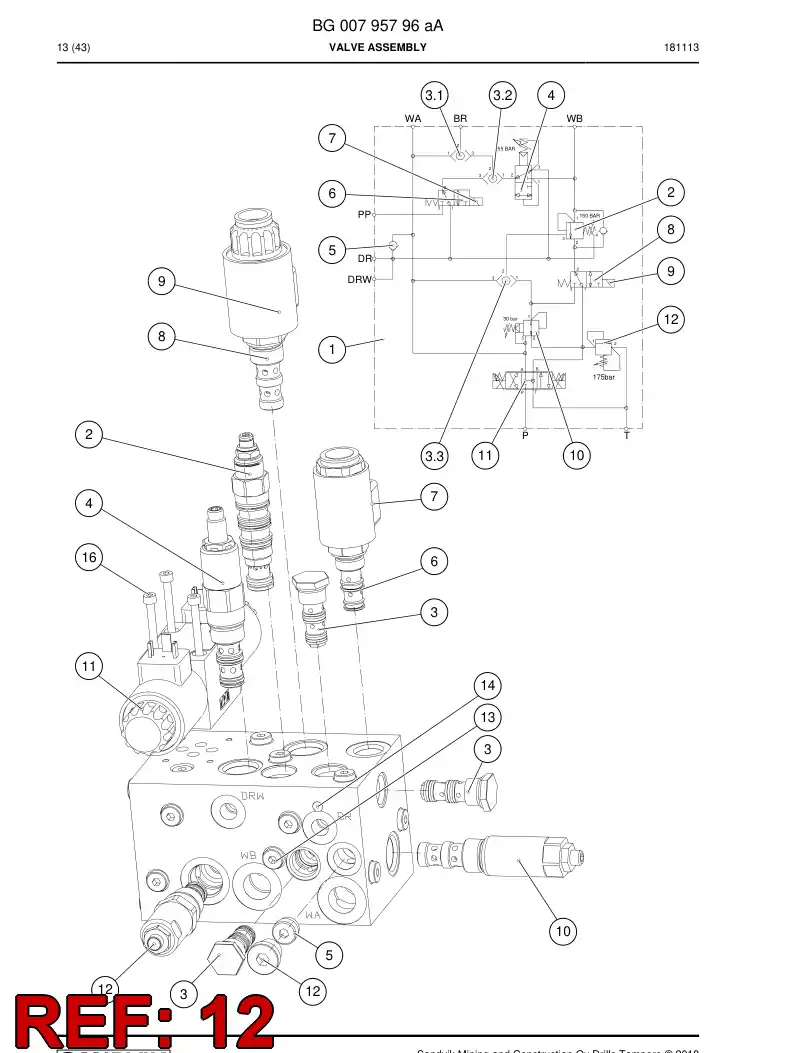 BG00556783a BG 005 567 83a Valve, Pressure Relief - Sandvik Technical Drawing