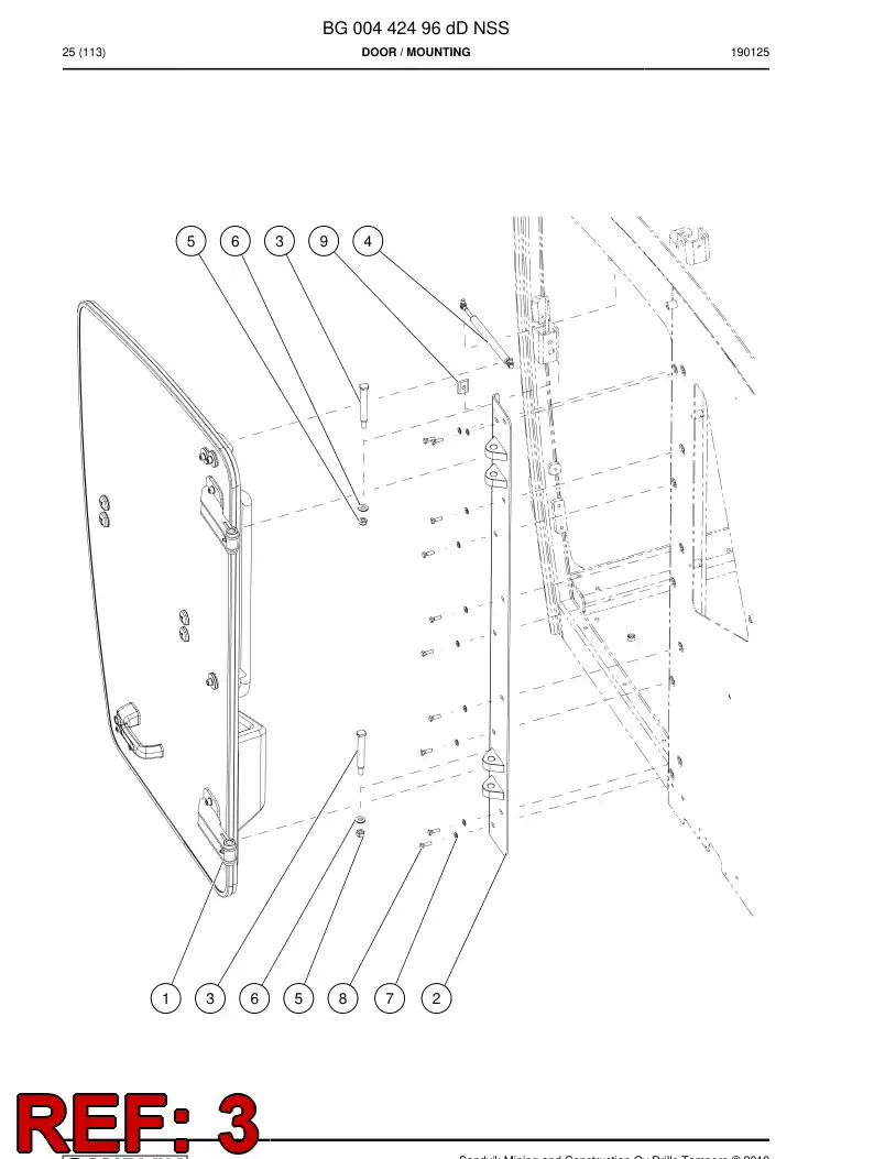 BG00557098b BG 005 570 98b Pin, Hinge - Sandvik Technical Drawing