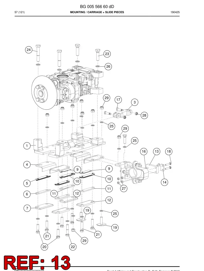 BG00558064a BG 005 580 64a Rubber - Sandvik Technical Drawing