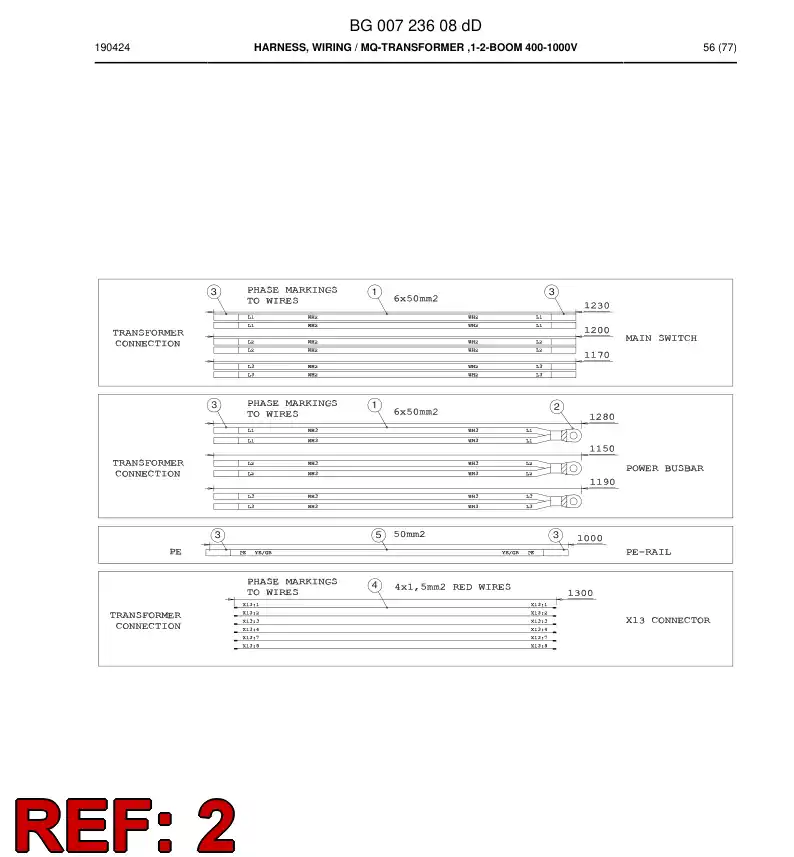BG00558113a BG 005 581 13a Terminal, Cable - Sandvik Technical Drawing