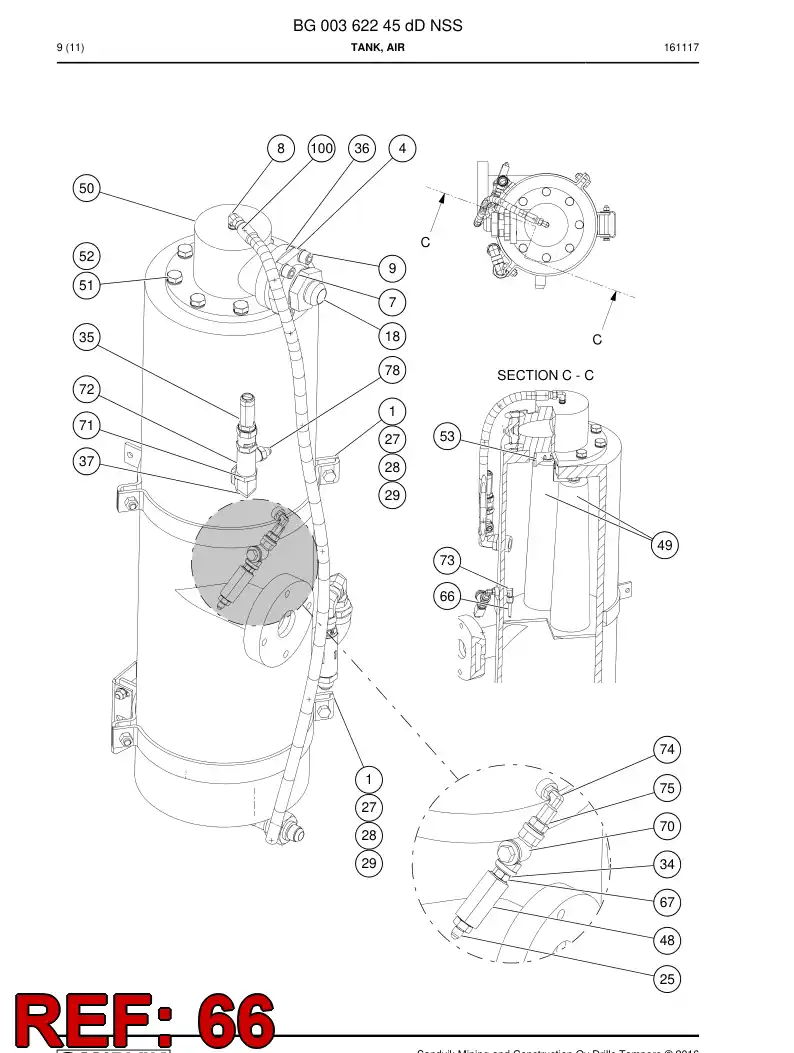 BG00559699a BG 005 596 99a Pipe - Sandvik Technical Drawing