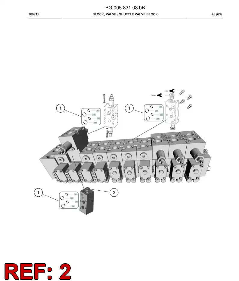 BG00560315a BG 005 603 15a Valve, Shuttle - Sandvik Technical Drawing