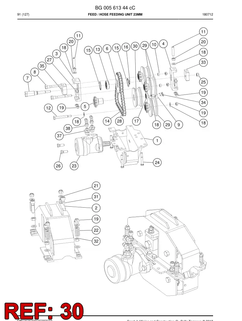 BG00561347a BG 005 613 47a Roller - Sandvik Technical Drawing