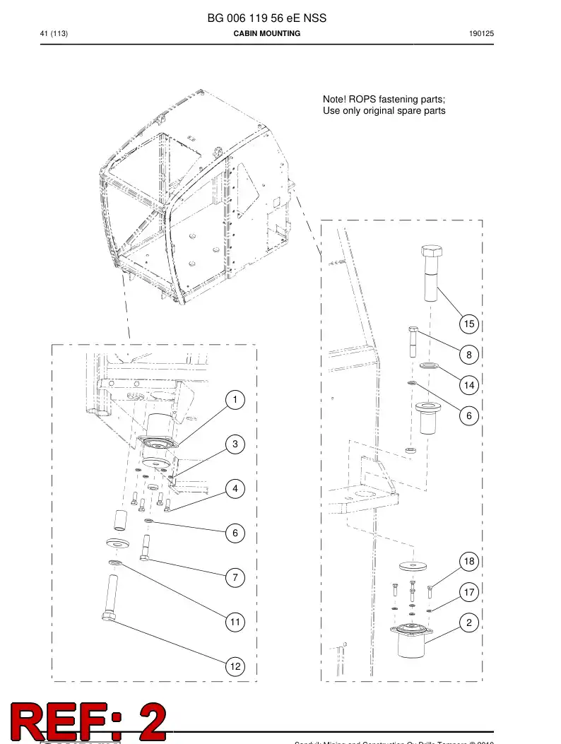 BG00561571a BG 005 615 71a Damper, Vibration - Sandvik Technical Drawing
