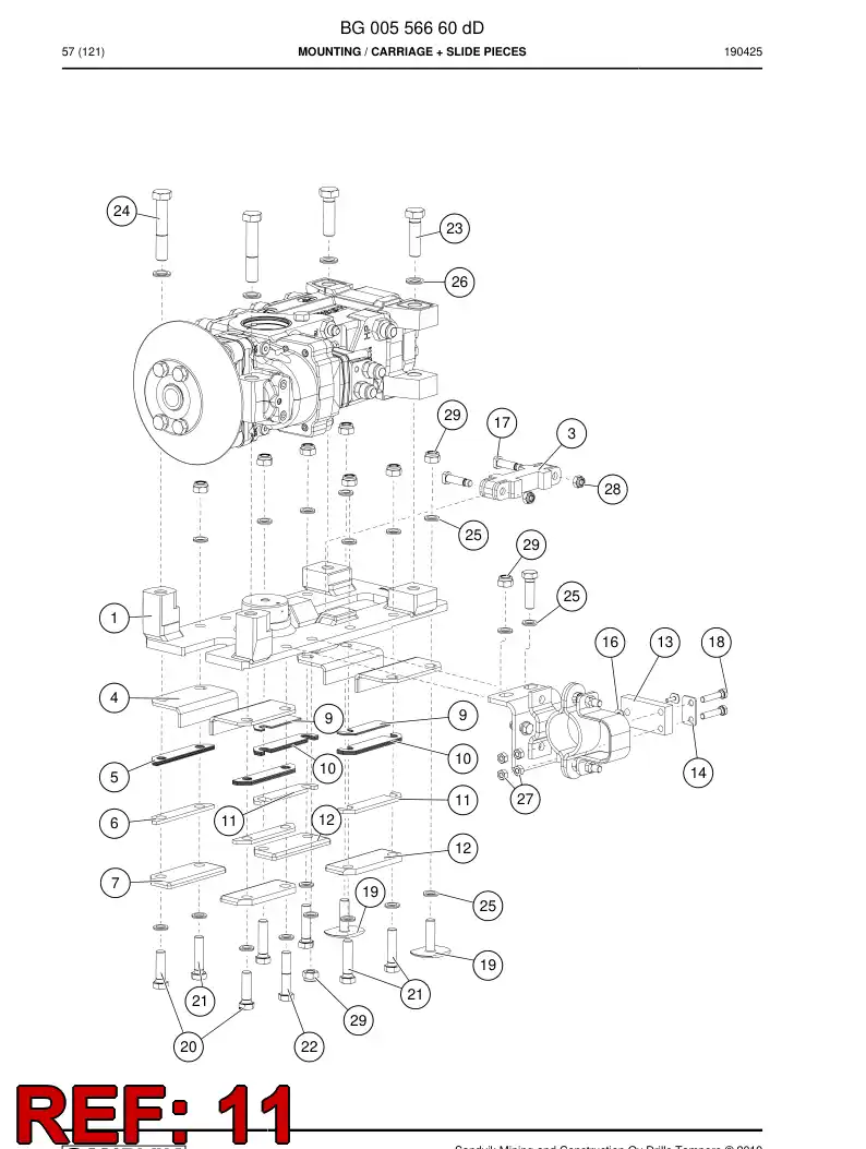 BG00561615a BG 005 616 15a Spacer - Sandvik Technical Drawing