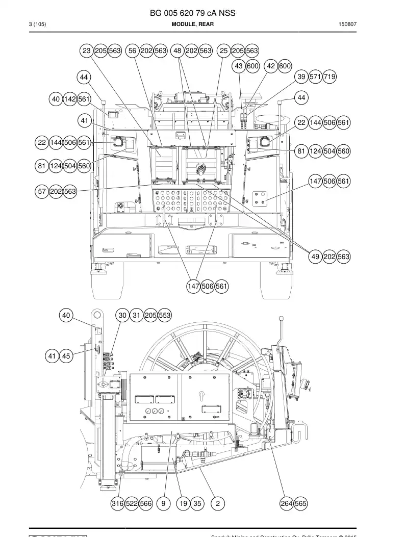 BG00562079c BG 005 620 79c Module, Rear - Sandvik Technical Drawing