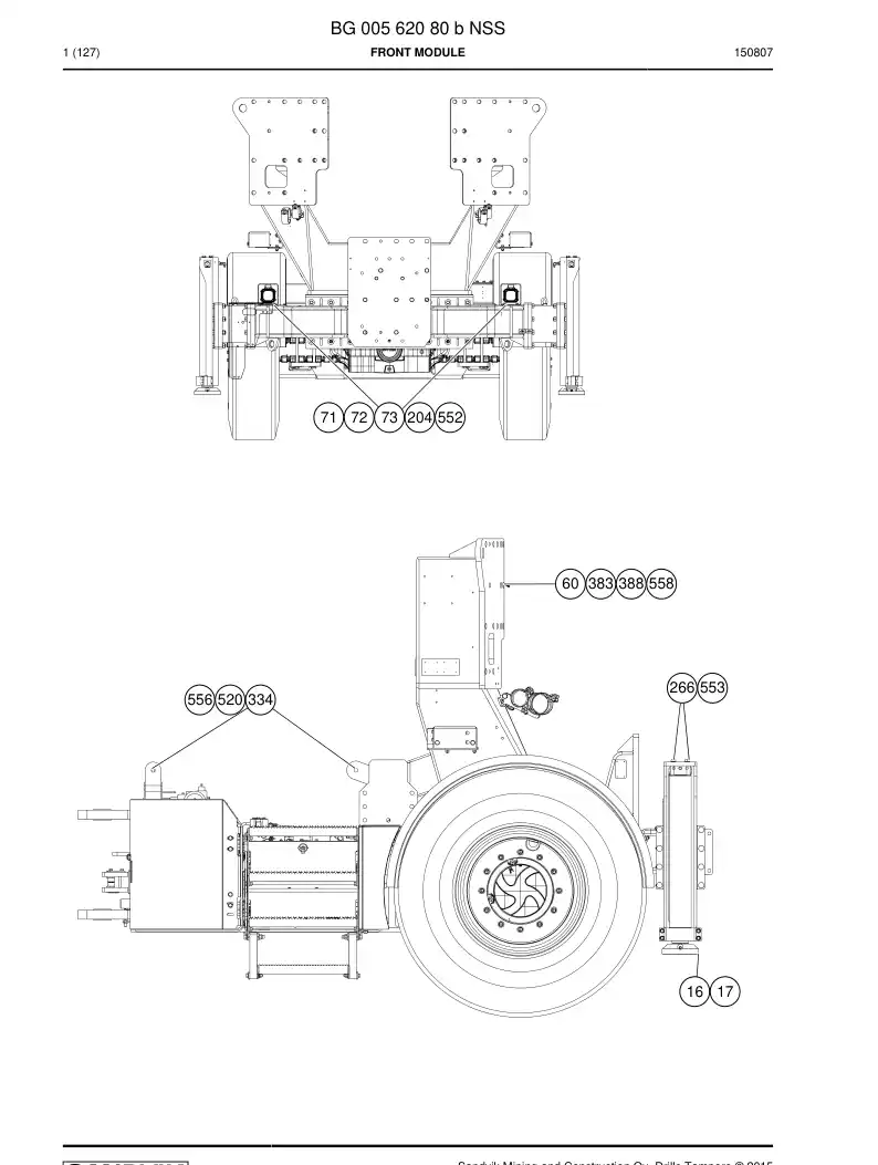 BG00562080b BG 005 620 80b Front module - Sandvik Technical Drawing