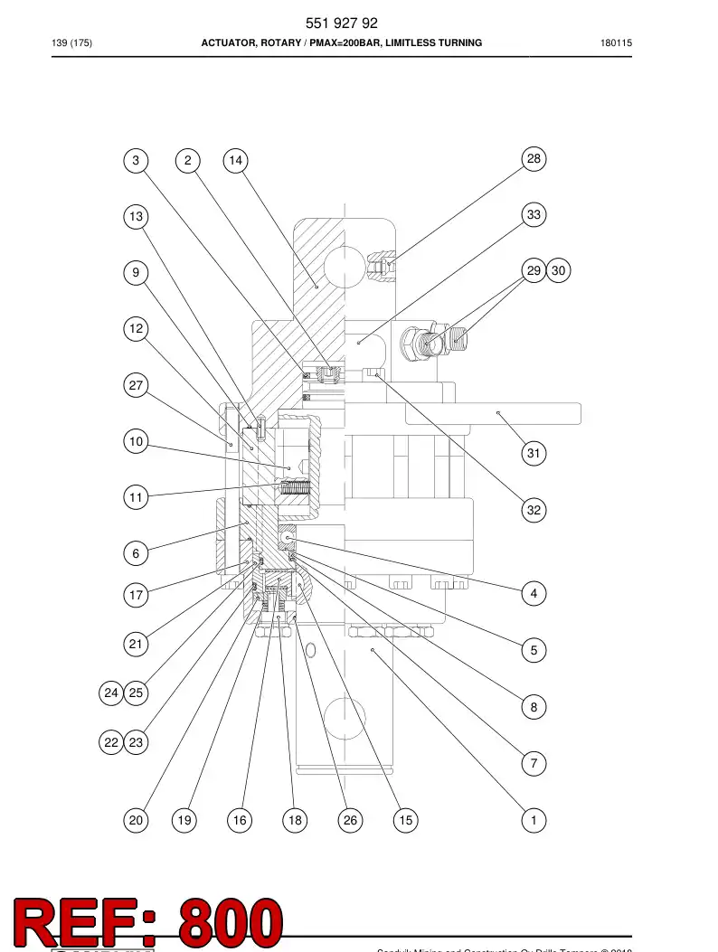 BG00564420a BG 005 644 20a Seal Kit, Rotary Actuator - Sandvik Technical Drawing