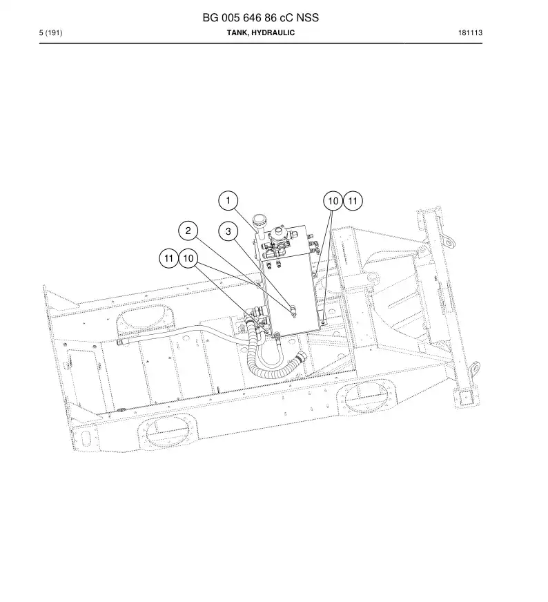 BG00564686c BG 005 646 86c Tank, Hydraulic - Sandvik Technical Drawing