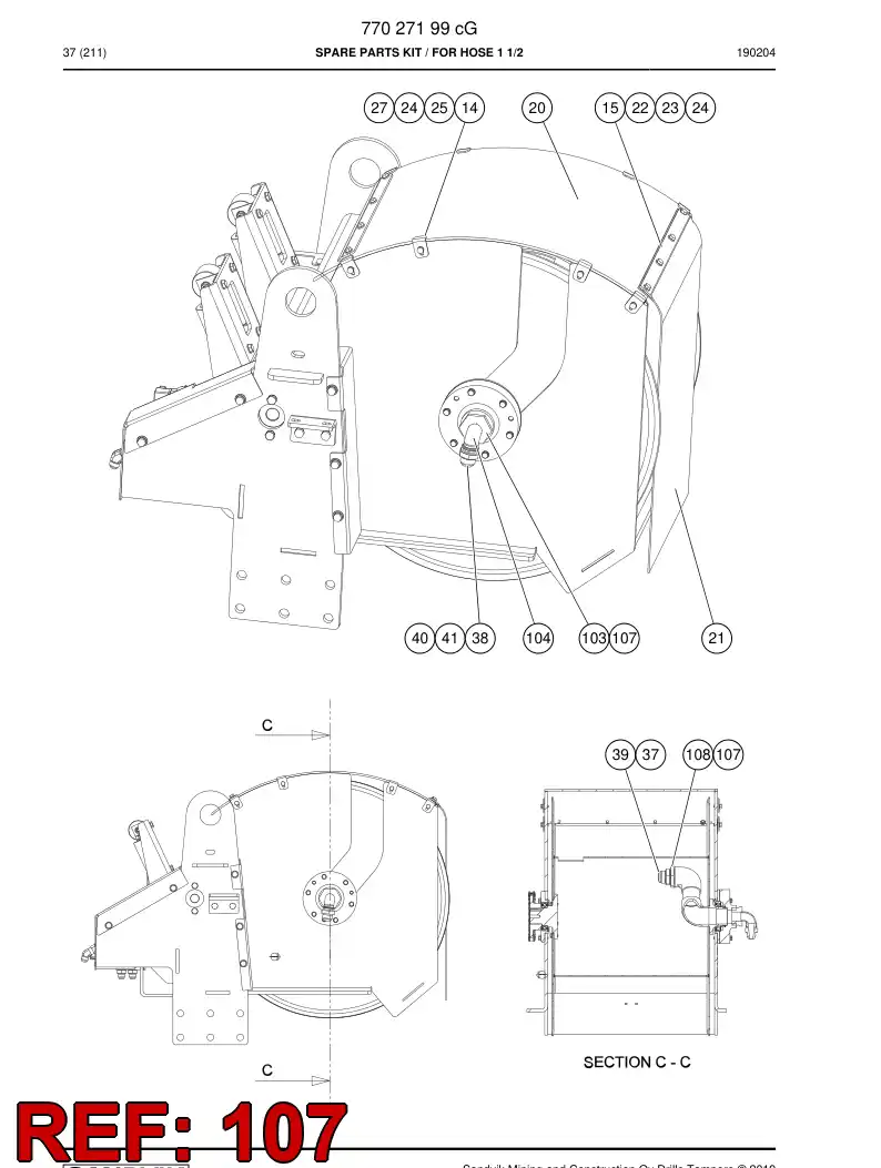 BG00565567a BG 005 655 67a Seal, Bonded - Sandvik Technical Drawing