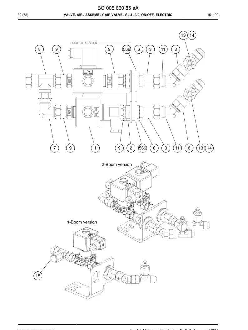 BG00566085b BG 005 660 85b Valve Assembly - Sandvik Technical Drawing