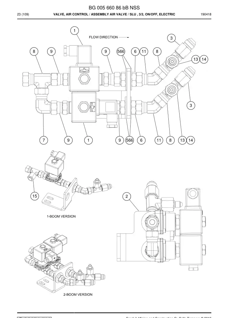 BG00566086b BG 005 660 86b Valve, Air Control - Sandvik Technical Drawing