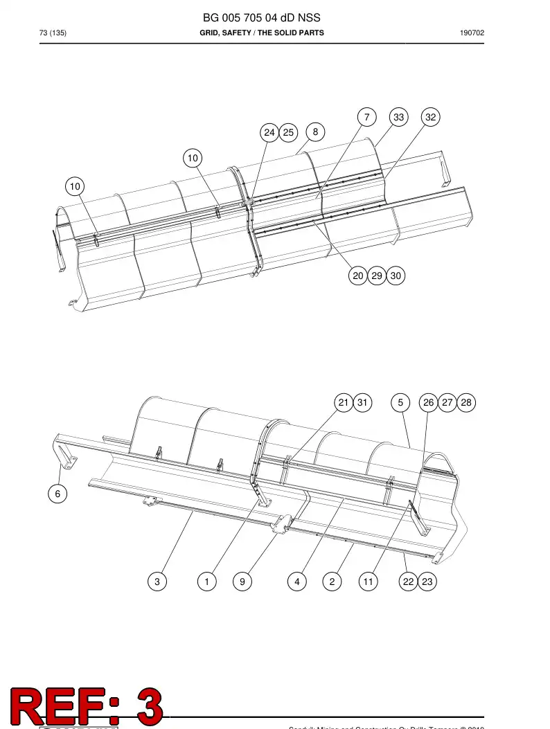 BG00566101a BG 005 661 01a Grid, Safety - Sandvik Technical Drawing