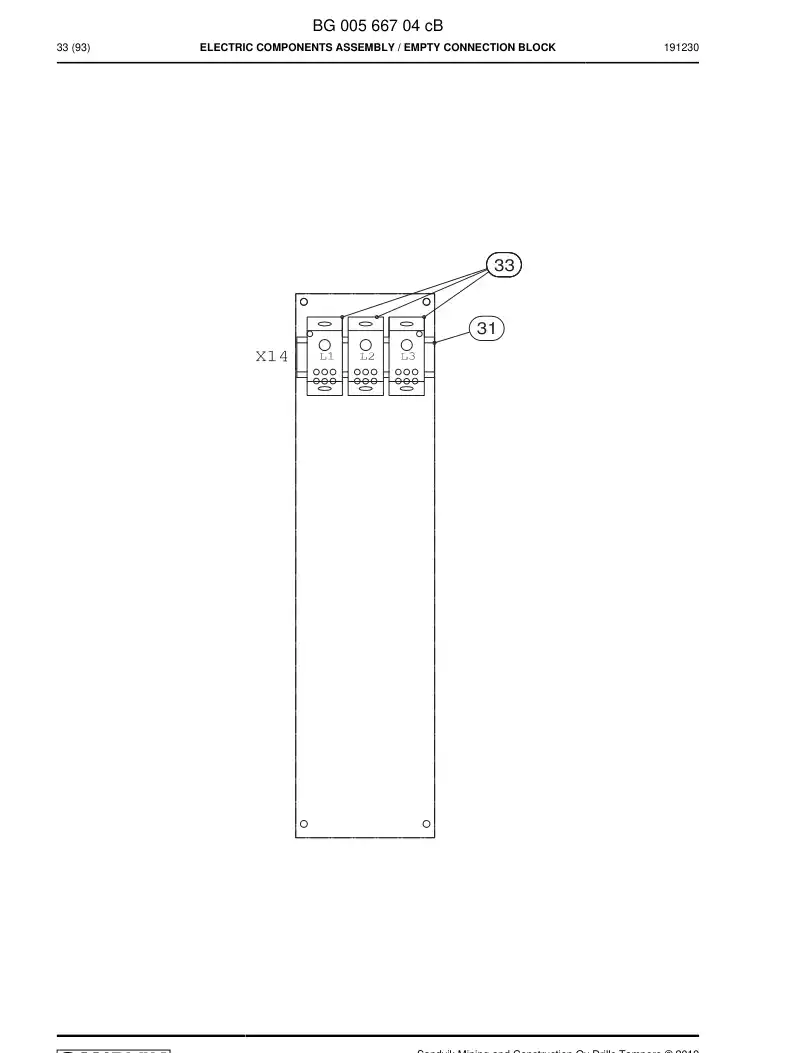BG00566704c BG 005 667 04c Electric Components Assembly - Sandvik Technical Drawing