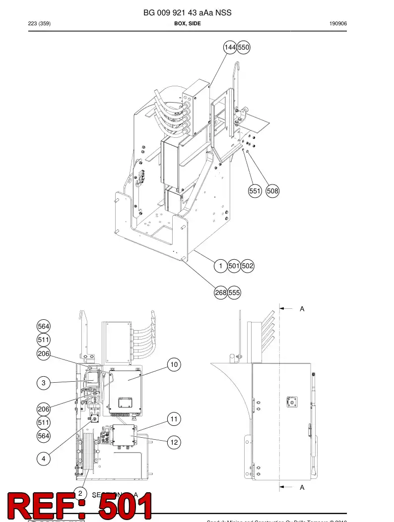 BG00567700f BG 005 677 00f Electrical Assembly - Sandvik Technical Drawing
